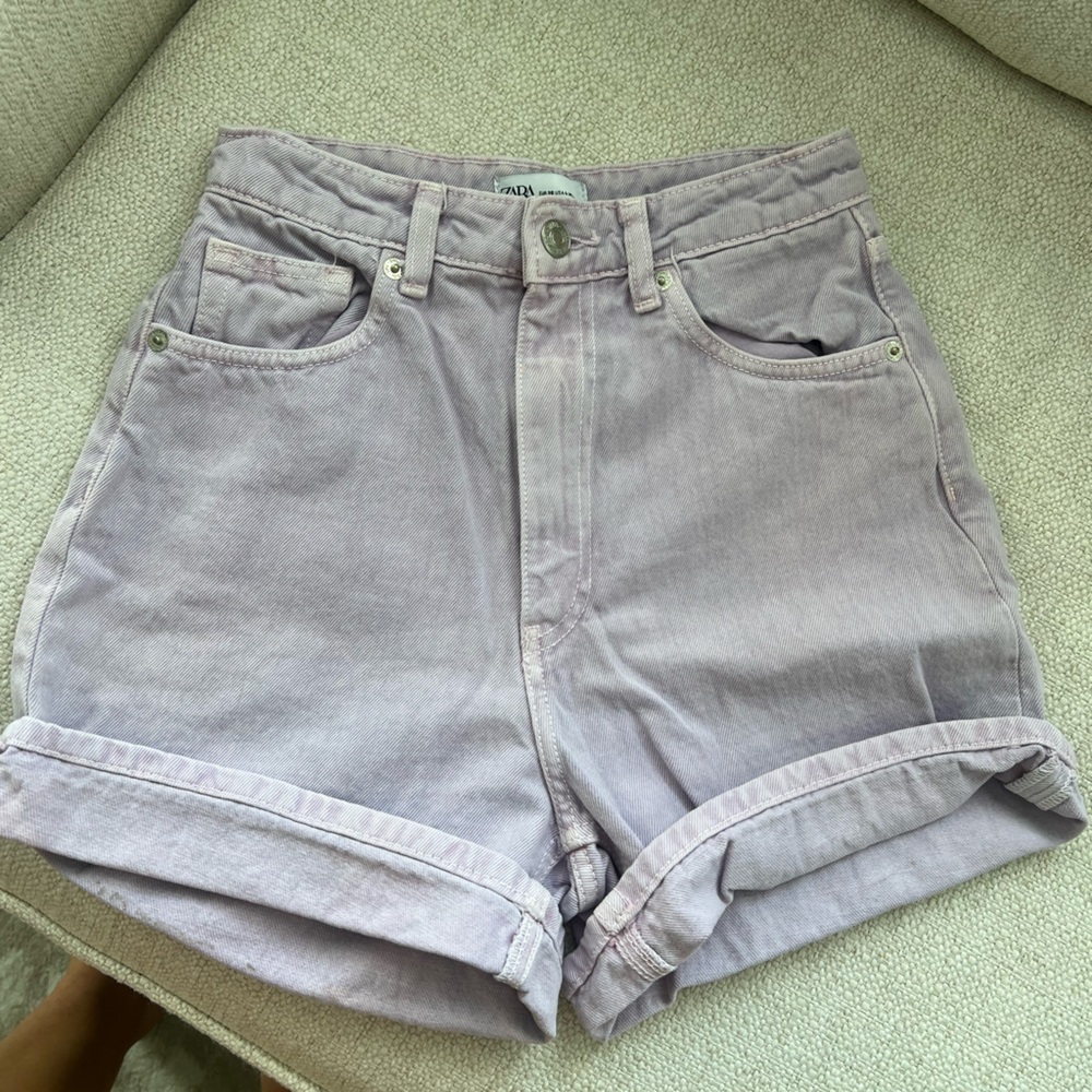 Zara Light Purple Wash Jean Shorts